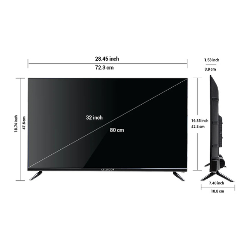 Cellecor Smart TV E-32X (32 inch) - Smart LED TV with HD Display