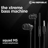 Nu Republic Squad M5 Wired Headset  (Black, In the Ear)