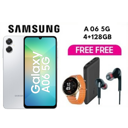 Samsung Galaxy A06 + Smartwatch + Power Bank + Earphones.
