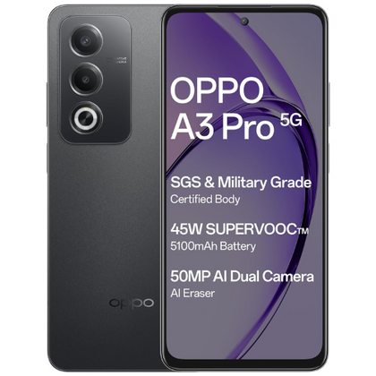 OPPO A3 Pro 5G (Starry Black, 8GB RAM, 256GB Storage) – Power Meets Elegance!