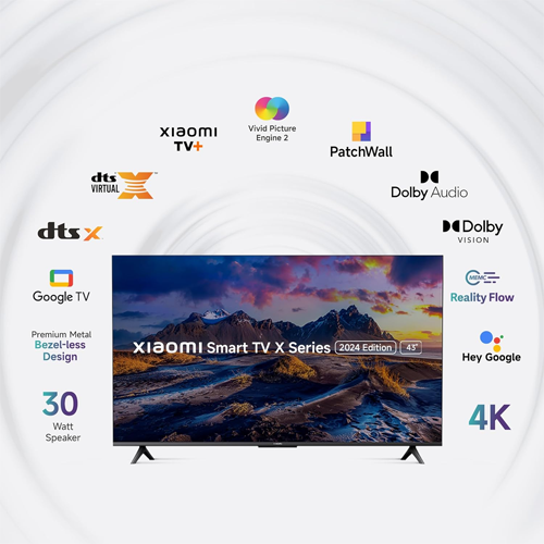 Xiaomi 108 cm (43 inches) X Series 4K LED Smart Google TV L43MA-AUIN (Black)