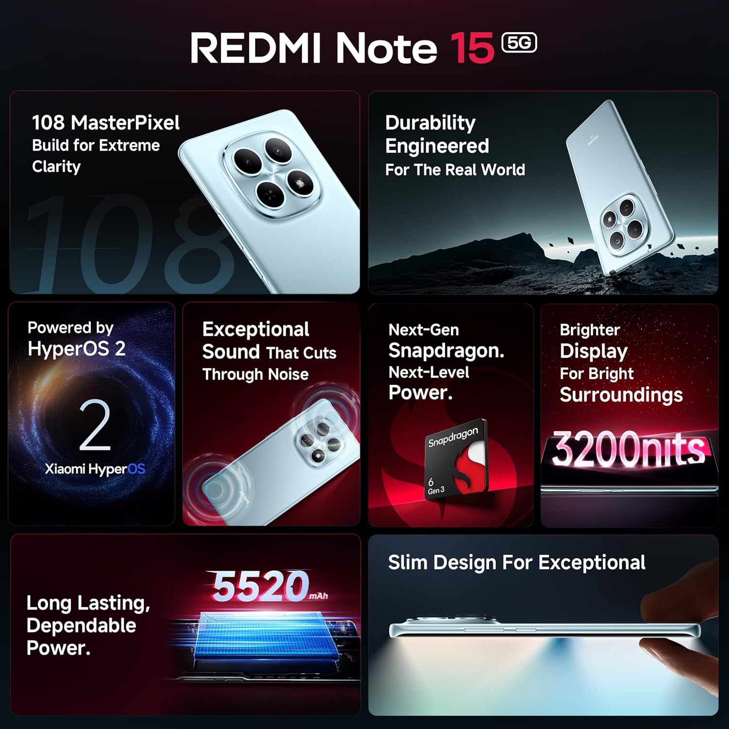 Redmi Add Redmi Note 15 5G - 108MP Camera & 5520mAh Battery – BNewmobiles