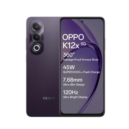 OPPO K12x 5G (Midnight Violet, 8GB RAM, 256GB Storage) – Power & Speed in Style!