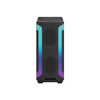 The HAPIPOLA Party Speaker II is a compact, portable multi-media Bluetooth party speaker with a vertical cabinet design, delivering 30W of sound, featuring a built-in handle, dynamic RGB lighting, and microphone connectivity.