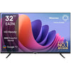 A 32-inch Hisense HD Ready Smart Google LED TV, featuring a Super Bright Panel, Dolby Audio-enhanced 30W sound, HDR 10 support, and resting on its two detached table-top stands.