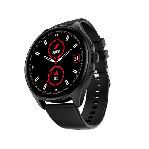 The Fire-Boltt Apollo 2 Smartwatch features a 1.43-inch circular AMOLED display, a metallic case with a functional crown, and offers Bluetooth calling, 100+ sports modes, and SpO2 and heart rate tracking.