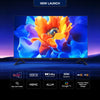 A black, 32-inch XIAOMI SMART TV A PRO, featuring a near-bezel-less QLED display and positioned on its two slim, detached pedestal feet.