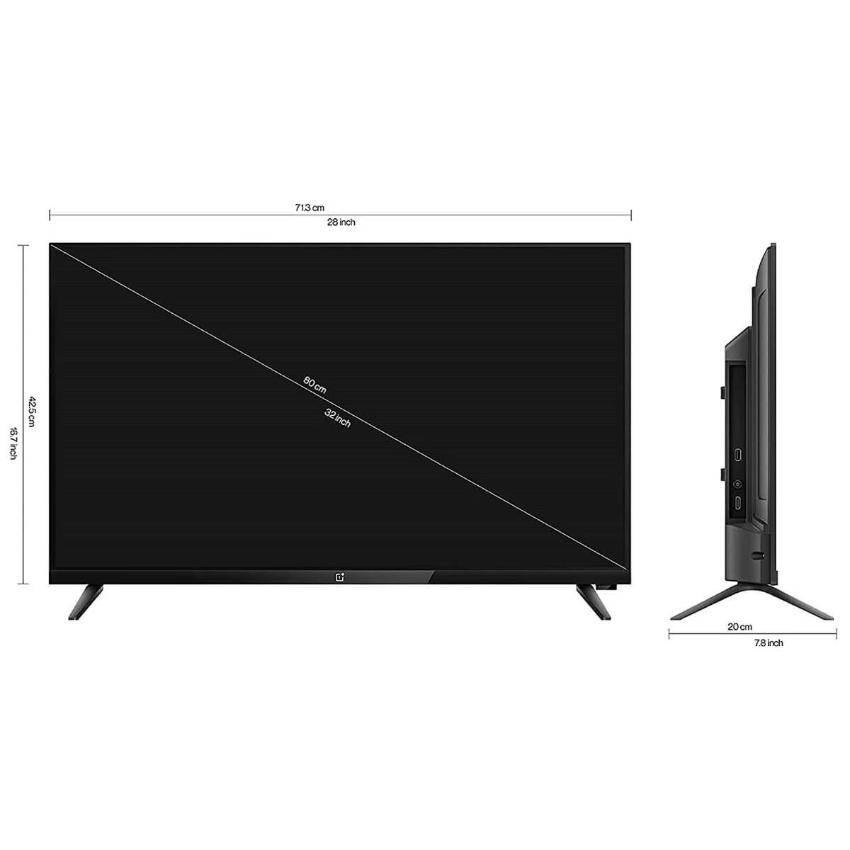 Black 32inch Real One Android Smart LED TV, IPS