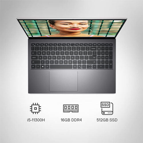 Dell Inspiron 5518 Intel I5-11300H Laptop, 16Gb, 512Gb Ssd, Windows 11 + Ms Office'21, Nvidia Mx450 2Gb, 15.6 Inches (39.62 Cms) 250 Nits Fhd, Platinum Silver, Fpr + Backlit Kb (D560691Win9S, 1.64Kgs)